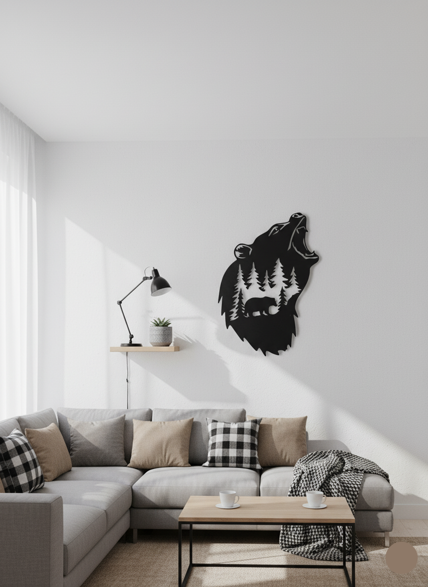 Premium Dense Pine Forest and Elk Silhouette Metal Wall Art