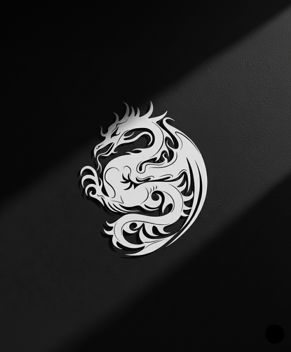 Premium Tribal Dragon Silhouette Metal Wall Art