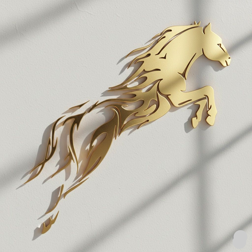 Premium Jumping Tribal Horse Metal Wall Decor