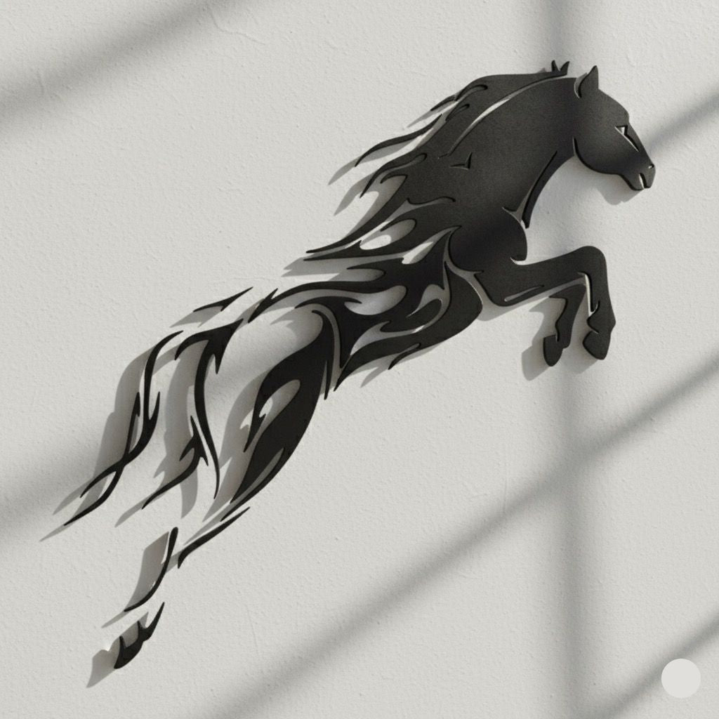 Premium Jumping Tribal Horse Metal Wall Decor
