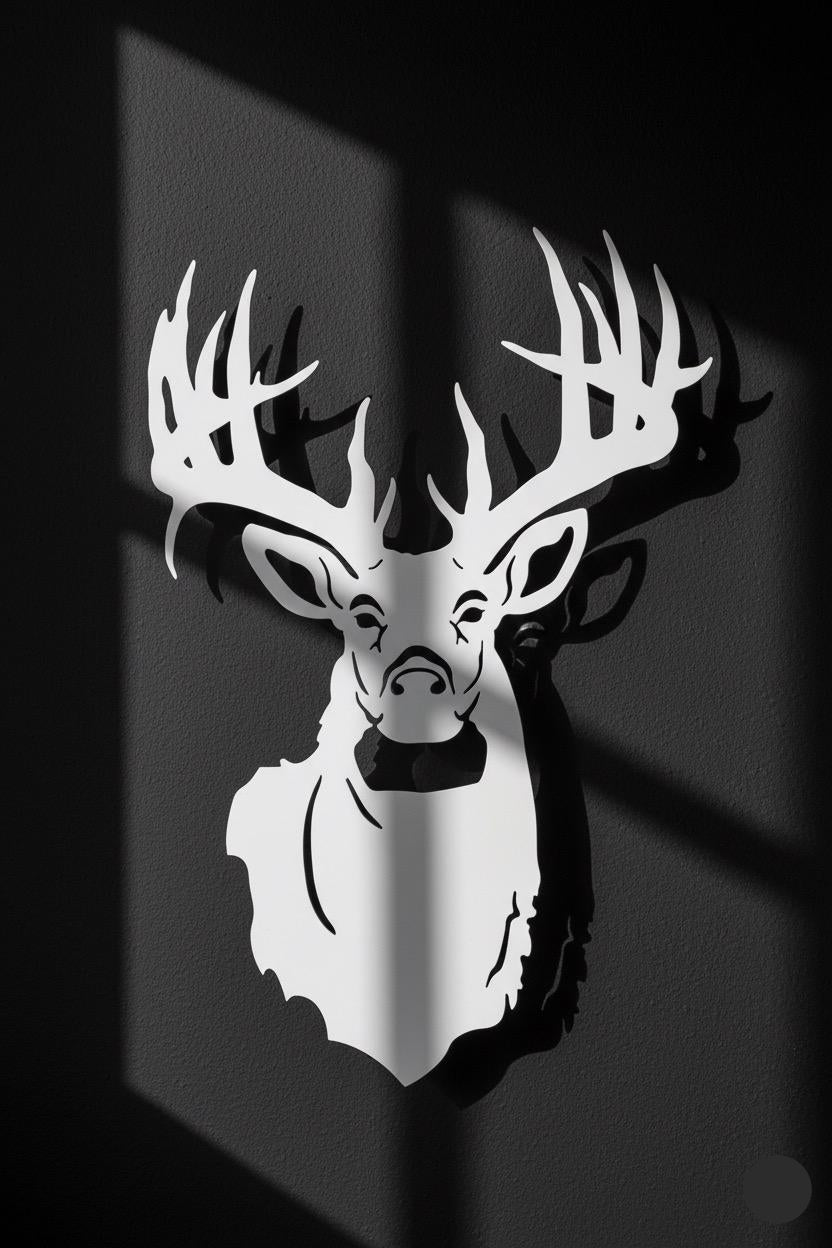 Premium Majestic Trophy Deer Head Metal Wall Art