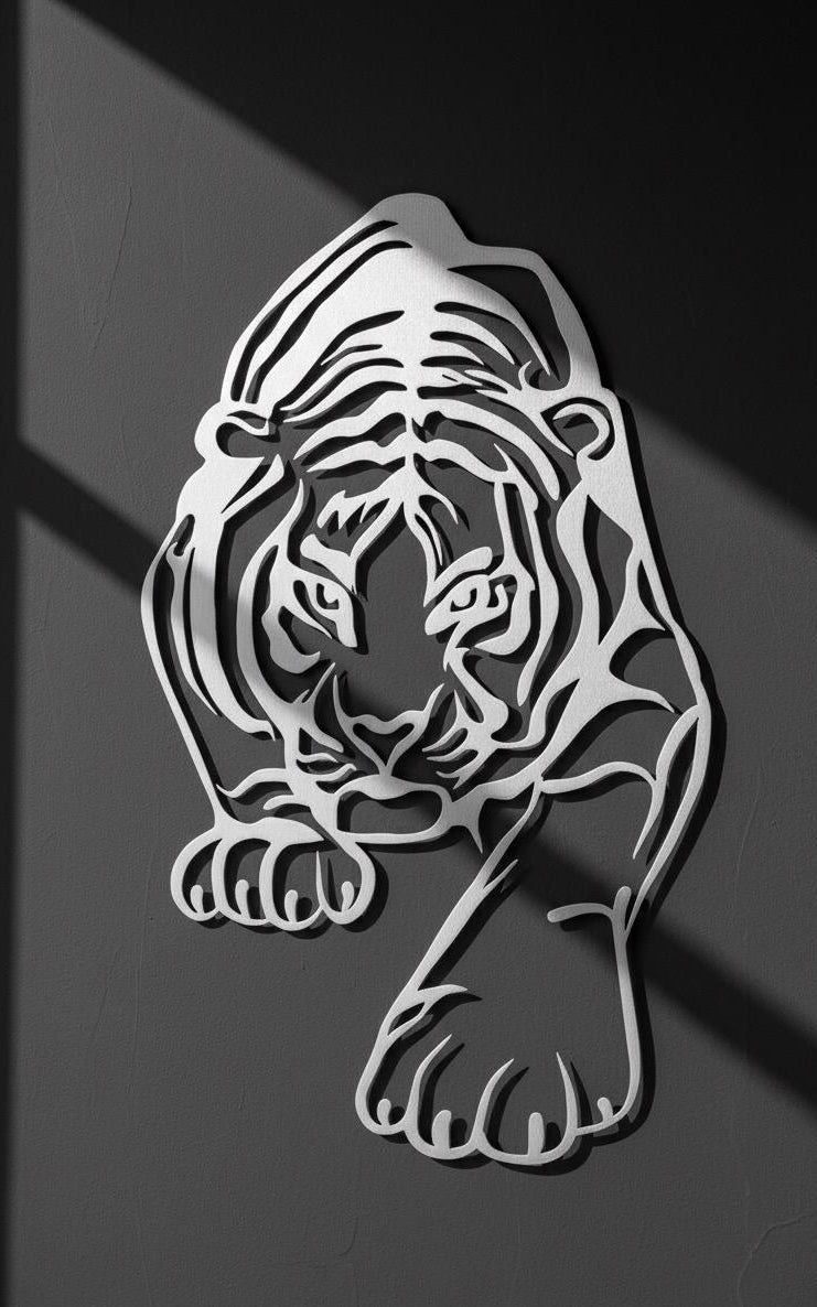 Premium Majestic Tiger Metal Wall Art