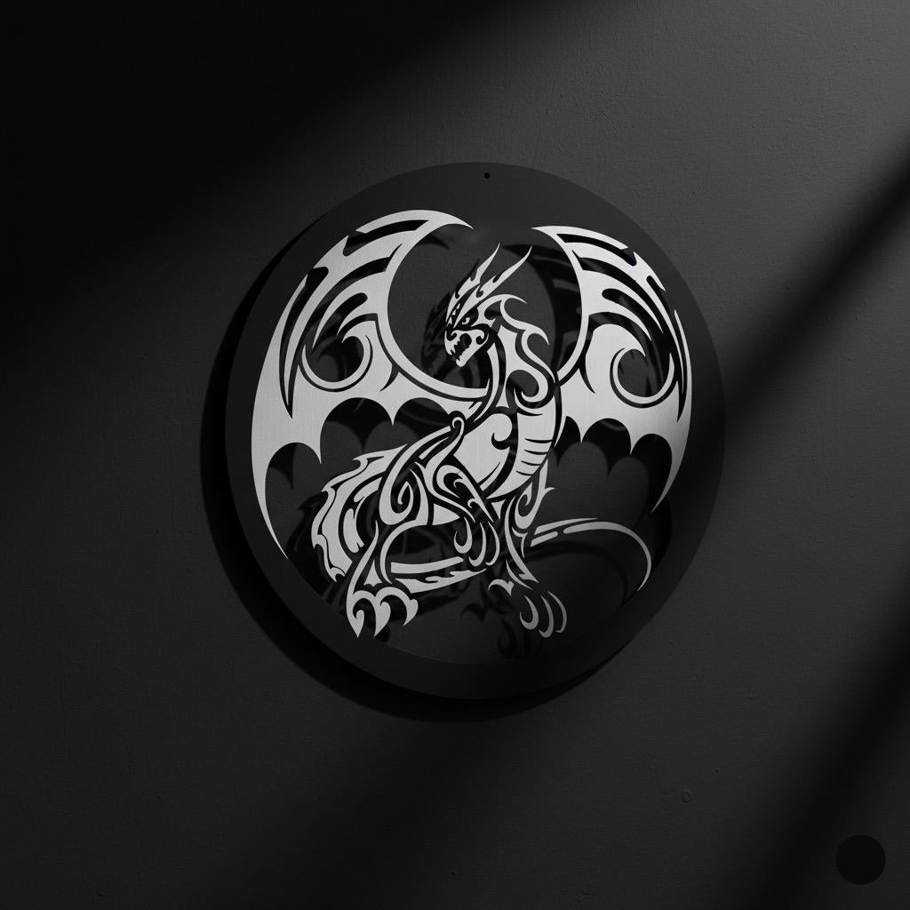 Premium Tribal Dragon Metal Wall Decor