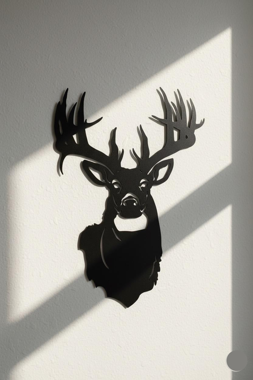 Premium Majestic Trophy Deer Head Metal Wall Art