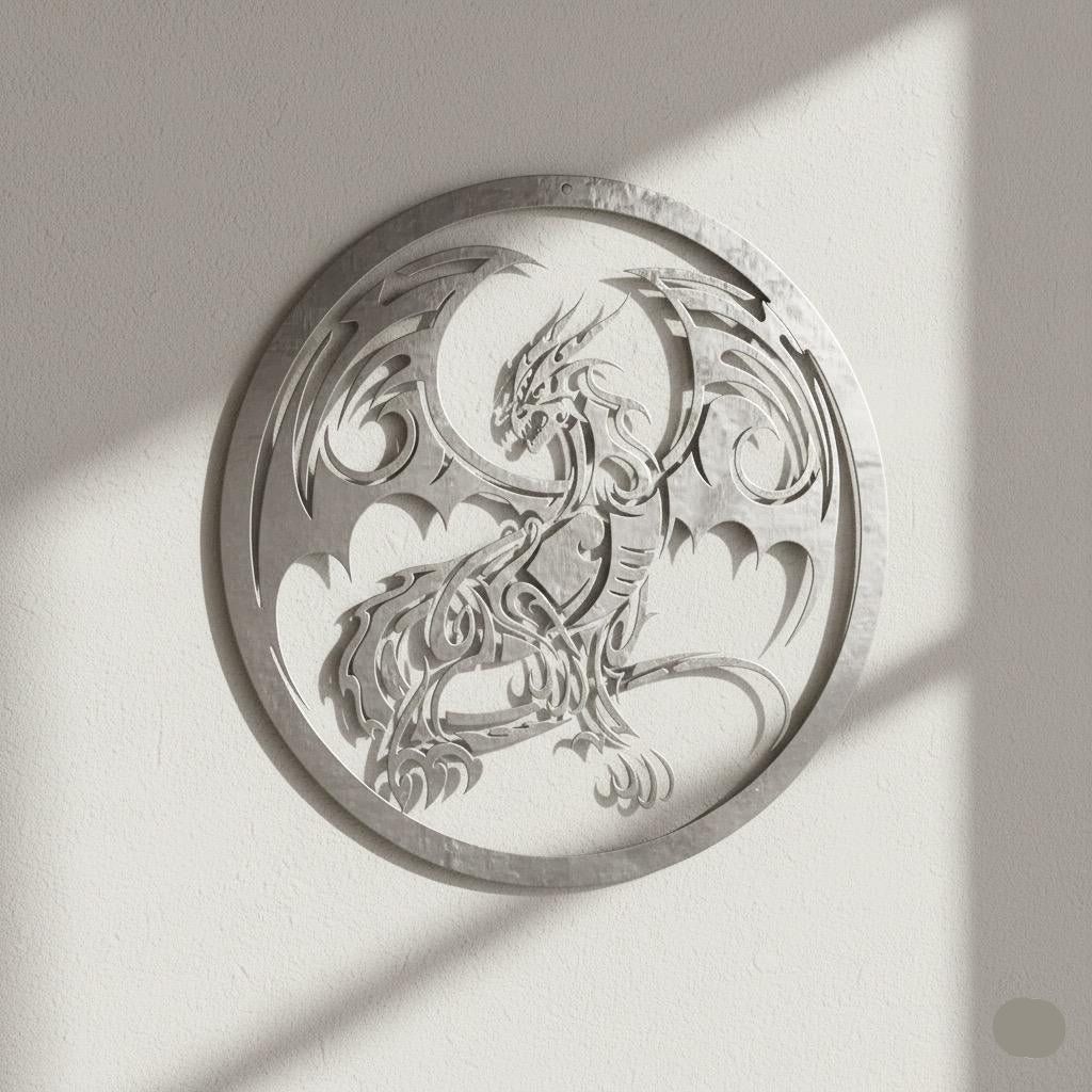Premium Tribal Dragon Metal Wall Decor