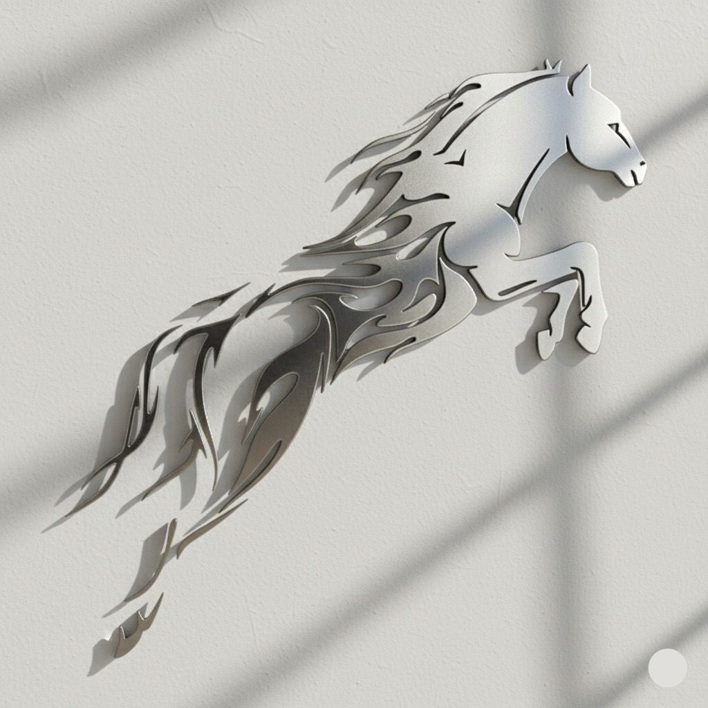 Premium Jumping Tribal Horse Metal Wall Decor