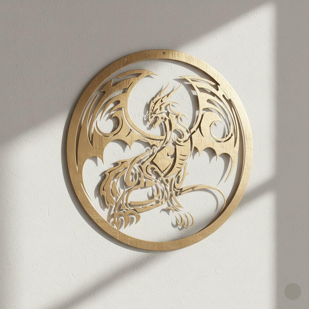 Premium Tribal Dragon Metal Wall Decor