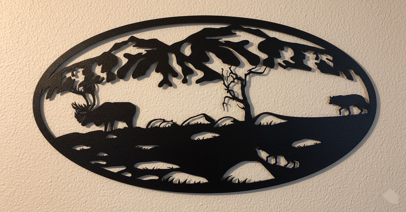 Premium Mountain & Wildlife Metal Wall Decor