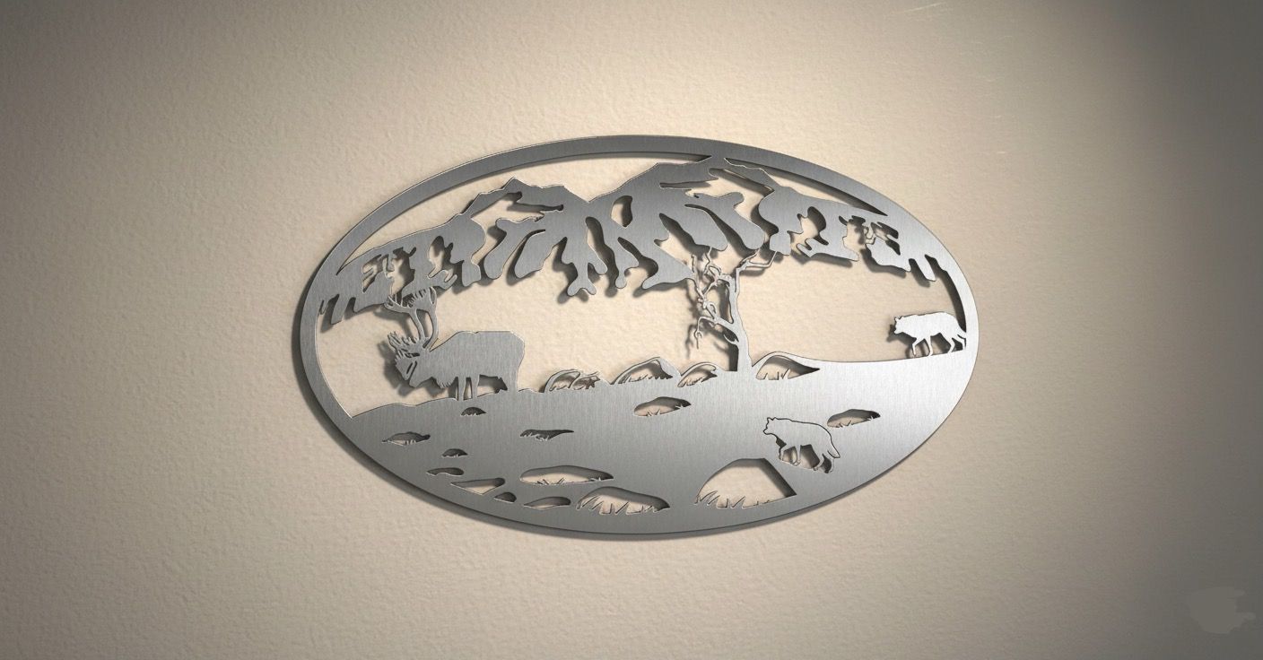 Premium Mountain & Wildlife Metal Wall Decor