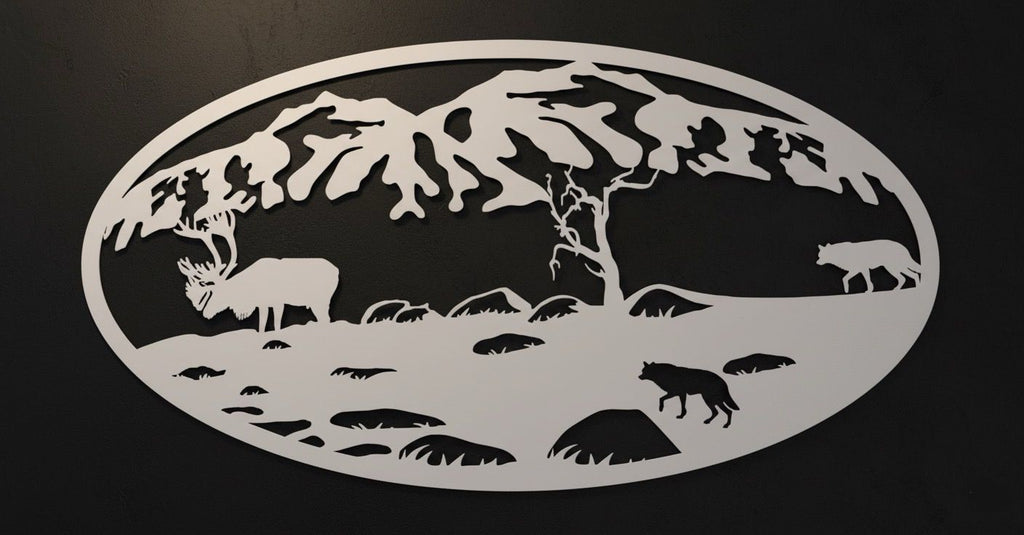 Premium Mountain & Wildlife Metal Wall Decor