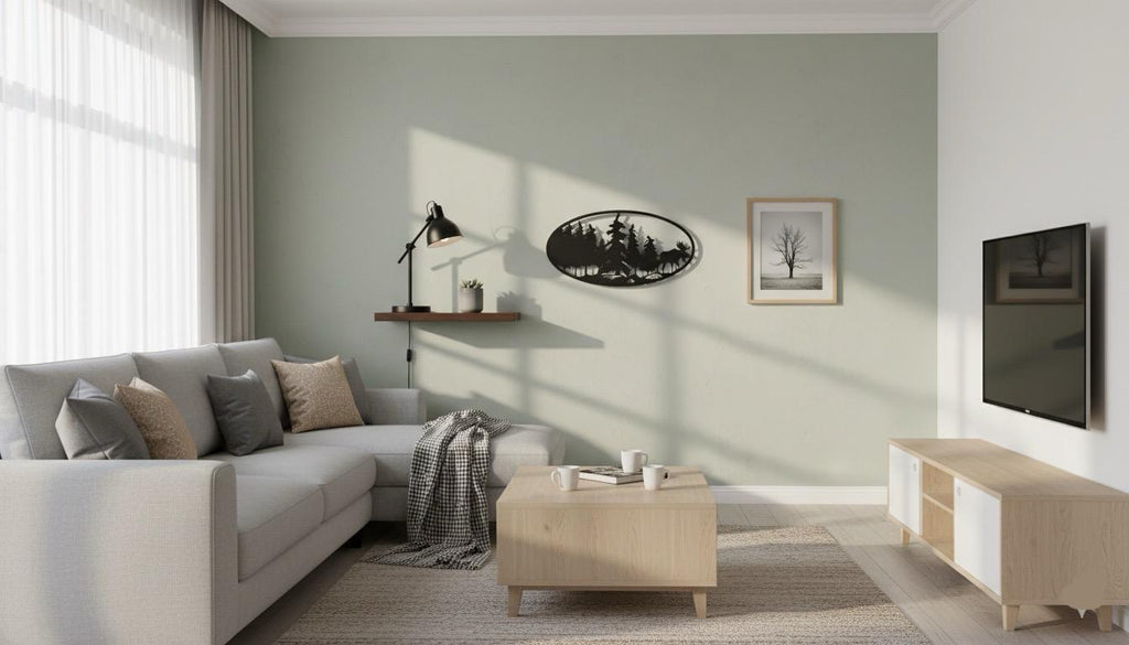 Premium Pine Forest & Moose Silhouette Metal Wall Art