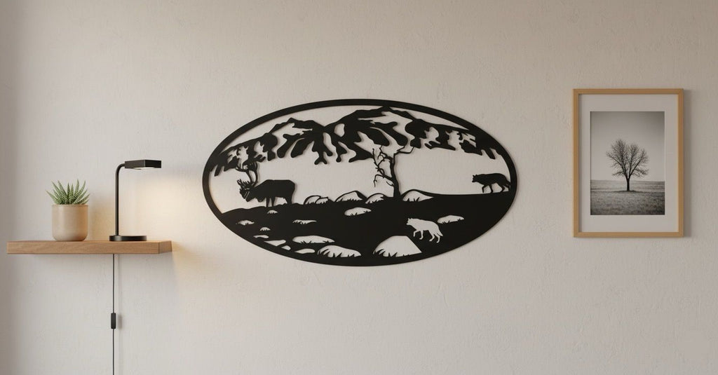 Premium Mountain & Wildlife Metal Wall Decor