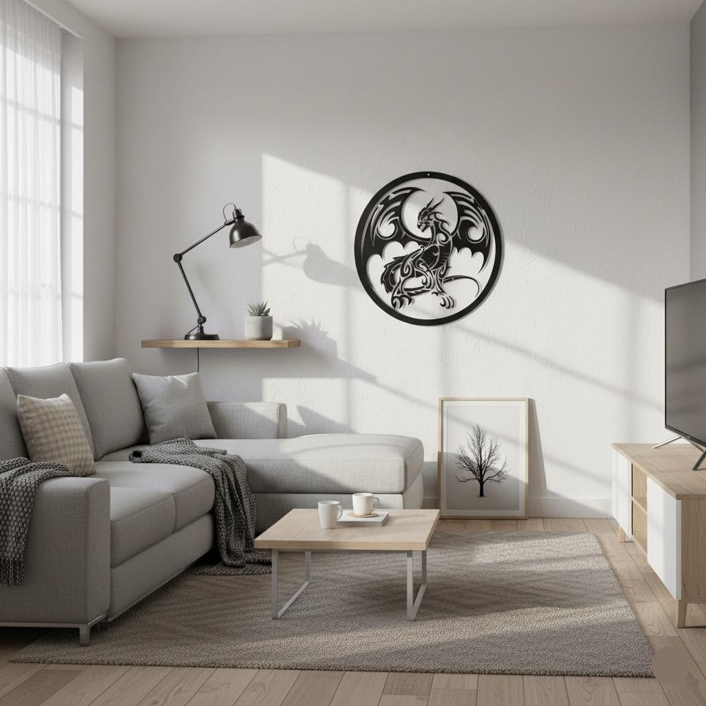 Premium Tribal Dragon Metal Wall Decor