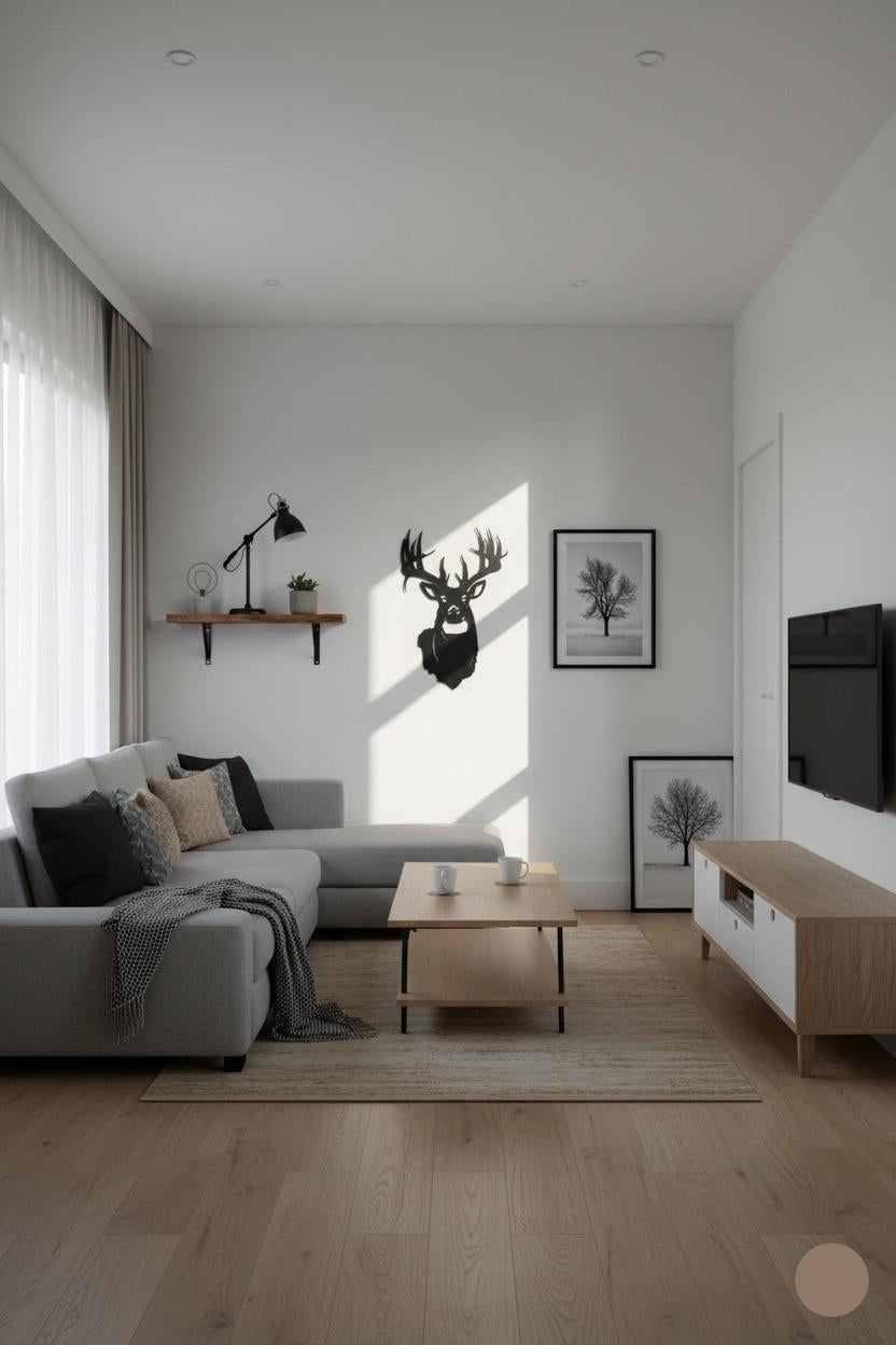 Premium Majestic Trophy Deer Head Metal Wall Art