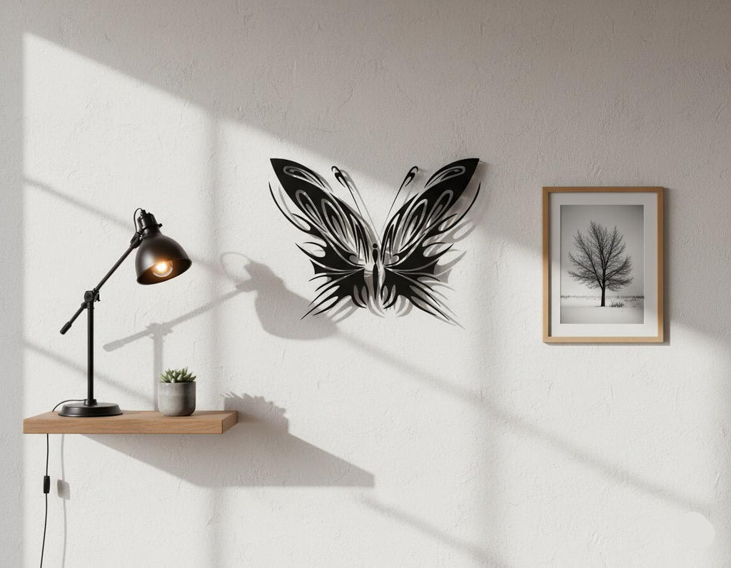 Premium Tribal Butterfly Metal Wall Decor
