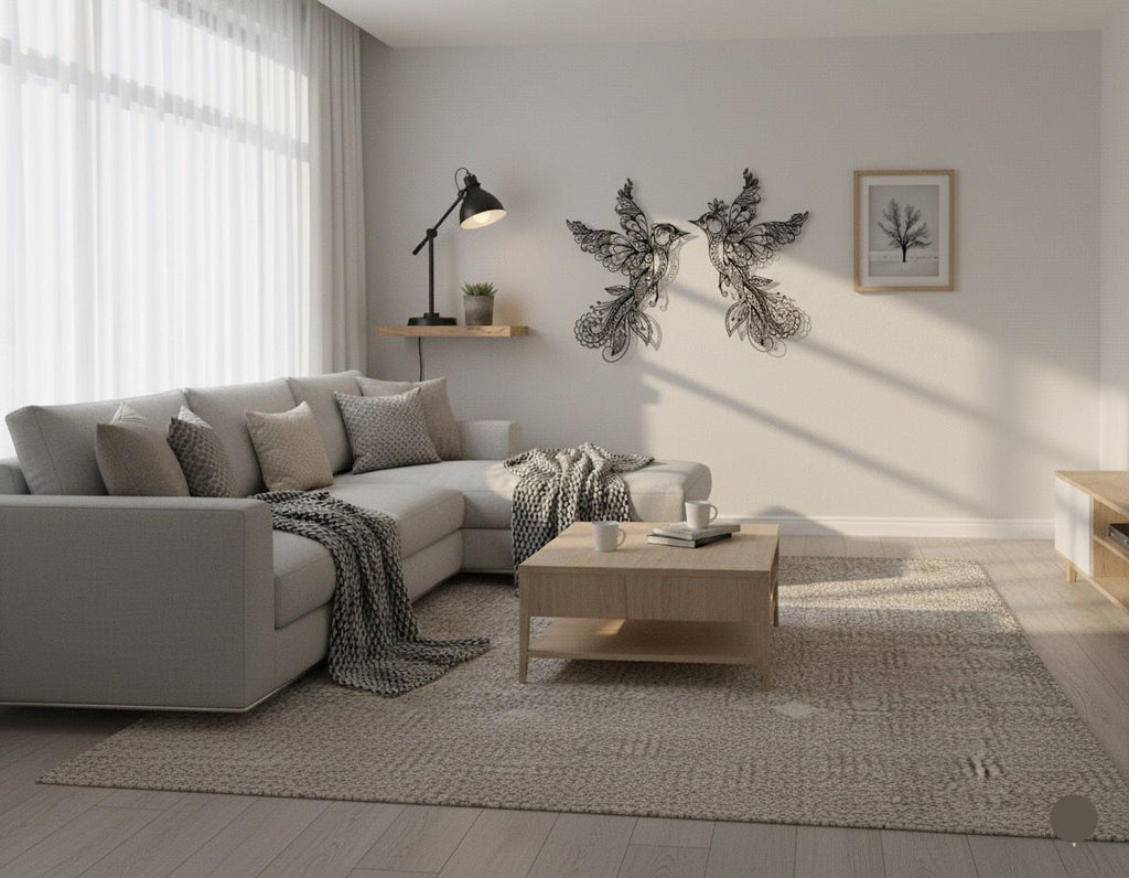 Premium Lace Birds Couple Metal Wall Decor